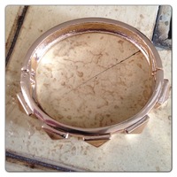 Gold tone Pyramid bangle bracelet  - Thumbnail 1