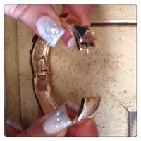 Gold tone Pyramid bangle bracelet  - Thumbnail 2