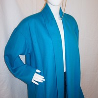 Vintage JG Hook Turquoise Throw Size 2x - Thumbnail 1