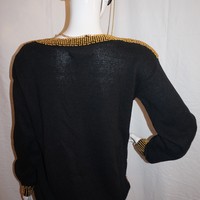 Vintage Spree Gold and Black Square Sweater Size L - Thumbnail 3