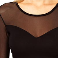 Sexy Black Mesh Crop Top - Thumbnail 4