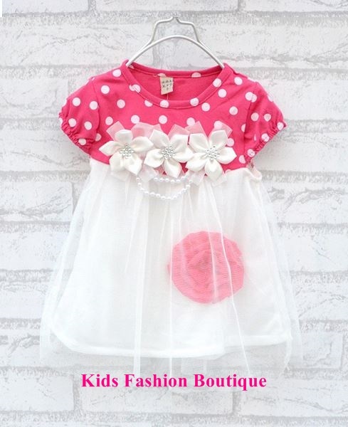 Girls Beautiful Pink Dress/Tunic with Pearls