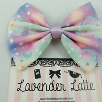 Kawaii Pastel Galaxy Nebular Handmade Medium Hair Bow Hair Clip Fairy Kei