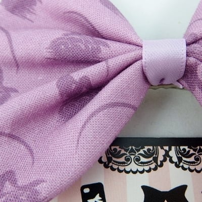 Sale! the little mermaid inspired hair bow- ariel purple fabric hair accessory - Thumbnail 1