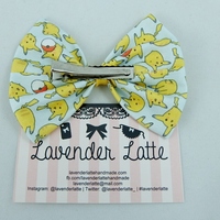 Pikachu Pokemon Kawaii Pokeball Pastel Fabric Hair Bow 90s Kid - Thumbnail 3
