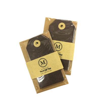 Brown parcel gift tags