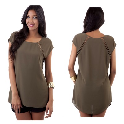 Olive Cutout Top