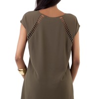 Olive Cutout Top - Thumbnail 3