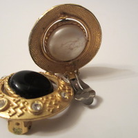 Archive Interchangeable Onyx and Pearl Vagabond Medallion Earrings - Thumbnail 1