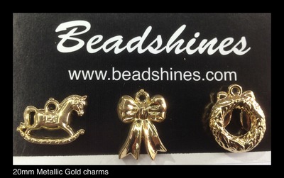 Metallic Gold Charms (12 pcs) 20mm (acrylic)