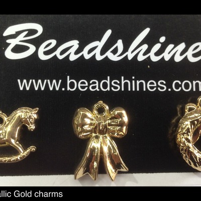 Metallic gold charms (100pcs) 20mm - Thumbnail 4