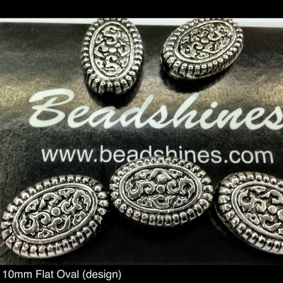 Flat oval beads (100 pcs) 20mm x 10mm - Thumbnail 3