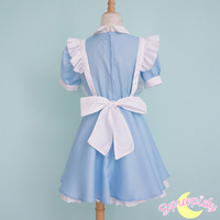 [S - XL Better Version] Alice In Wonderland Blue Maid Dress With Apron and Hair Bow SP151638 - Thumbnail 4
