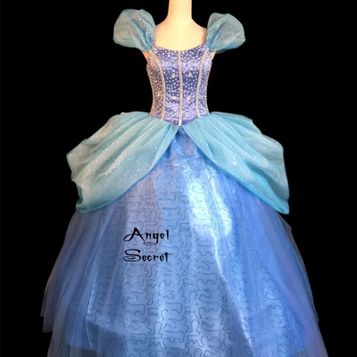 P131 cosplay dress princess cinderella costume tailor made kid adult gown 