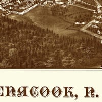 Penacook, NH in 1887 - Bird's Eye View Map, Aerial map, Panorama map, Vintage map, Antique map, Reproduction, Giclée, Framable map, Fine Art - Thumbnail 1