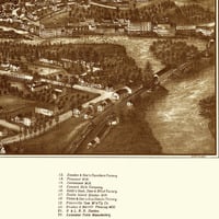 Penacook, NH in 1887 - Bird's Eye View Map, Aerial map, Panorama map, Vintage map, Antique map, Reproduction, Giclée, Framable map, Fine Art - Thumbnail 2