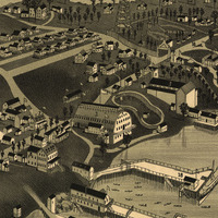 Peak's Island, Portland Harbor, Maine in 1886 - Bird's Eye View Map, Aerial, Panorama, Vintage, Antique, Giclée, Framable, Fine Art - Thumbnail 1