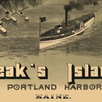 Peak's Island, Portland Harbor, Maine in 1886 - Bird's Eye View Map, Aerial, Panorama, Vintage, Antique, Giclée, Framable, Fine Art - Thumbnail 2