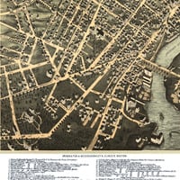 Pawtucket & Central Falls, RI in 1877 - Bird's Eye View, Aerial, Panorama, Vintage, Antique, Reproduction, Giclée, Framable, Fine Art - Thumbnail 3