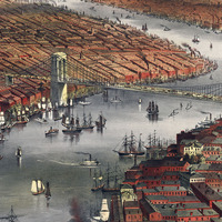 New York City in 1870 - Bird's Eye View Map, Aerial, Panorama, Vintage, Antique, Reproduction, Giclée, Framable, Fine Art - Thumbnail 2