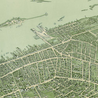 Newport, RI in 1878 - Bird's Eye View Map, Aerial Map, Panorama, Vintage Map, Antique, Reproduction, Giclée, Framable, Fine Art, History - Thumbnail 3