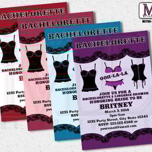 Bachelorette Party Invitations, Bachelorette Invitation, Lingerie Shower Invitations, Bachelorette Party, Invitations, Invitation - Thumbnail 1