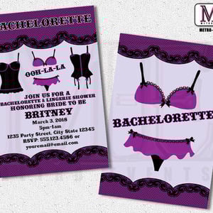 Bachelorette Party Invitations, Bachelorette Invitation, Lingerie Shower Invitations, Bachelorette Party, Invitations, Invitation - Thumbnail 3