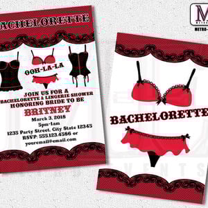 Bachelorette Party Invitations, Bachelorette Invitation, Lingerie Shower Invitations, Bachelorette Party, Invitations, Invitation - Thumbnail 4
