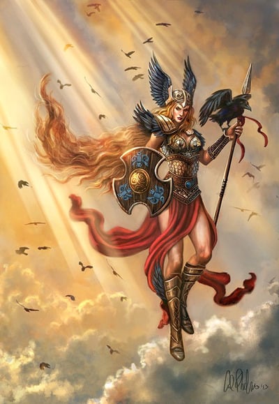 Valkyrie Small Viking Norse Giclee wall Fantasy Art Print