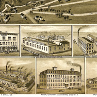 Nashua, NH in 1883 - Bird's Eye View Map, Aerial map, Panorama map, Vintage map, Antique map, Reproduction, Giclée, Framable map, Fine Art - Thumbnail 3