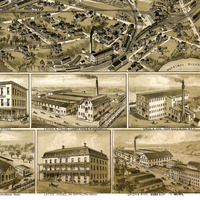 Nashua, NH in 1883 - Bird's Eye View Map, Aerial map, Panorama map, Vintage map, Antique map, Reproduction, Giclée, Framable map, Fine Art - Thumbnail 4