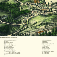 Monson, Maine in 1889 - Bird's Eye View Map, Aerial, Panorama, Vintage, Antique, Reproduction, Giclée, Framable, Fine Art - Thumbnail 4