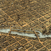 Milwaukee, Wisconsin in 1872 - Bird's Eye View Map, Aerial, Panorama, Vintage, Antique, Reproduction, Giclée, Framable, Fine Art - Thumbnail 4