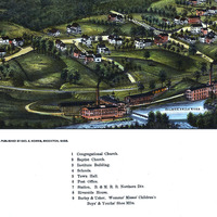 Milton, NH in 1888 - Bird's Eye View Map, Aerial, Panorama, Vintage, Antique, Reproduction, Giclée, Framable, Fine Art - Thumbnail 2