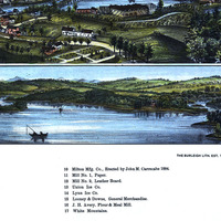 Milton, NH in 1888 - Bird's Eye View Map, Aerial, Panorama, Vintage, Antique, Reproduction, Giclée, Framable, Fine Art - Thumbnail 3