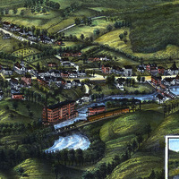 Milton, NH in 1888 - Bird's Eye View Map, Aerial, Panorama, Vintage, Antique, Reproduction, Giclée, Framable, Fine Art - Thumbnail 4