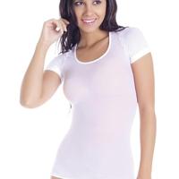 See Through Nylon T Shirt Short Sleeves - Thumbnail 2