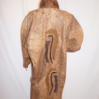 Vintage Brown Leather Trench Coat, 3X - Thumbnail 3