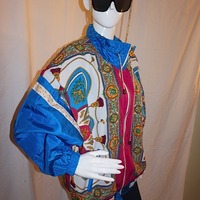 Vintage Murelli Blue/Pink Bomber Jacket, 2X - Thumbnail 1