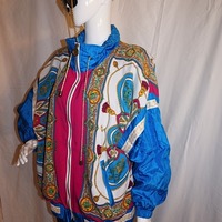 Vintage Murelli Blue/Pink Bomber Jacket, 2X - Thumbnail 2