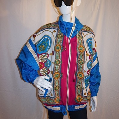 Vintage murelli blue/pink bomber jacket, 2x