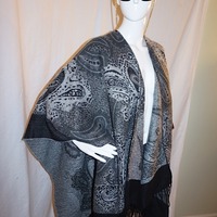 Vintage Croft & Barrow Gray Throwover, 1 Size Fit All - Thumbnail 1