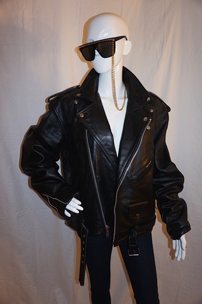 Vintage element black leather motorcycle jacket, 2x