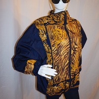 Vintage East West Blue/Gold Bomber Jacket, 2X - Thumbnail 1