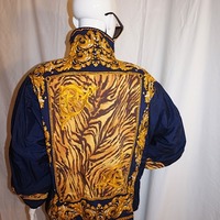Vintage East West Blue/Gold Bomber Jacket, 2X - Thumbnail 2
