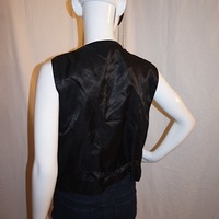 Vintage AJ Black/Gold Sequins Vest, XL - Thumbnail 3
