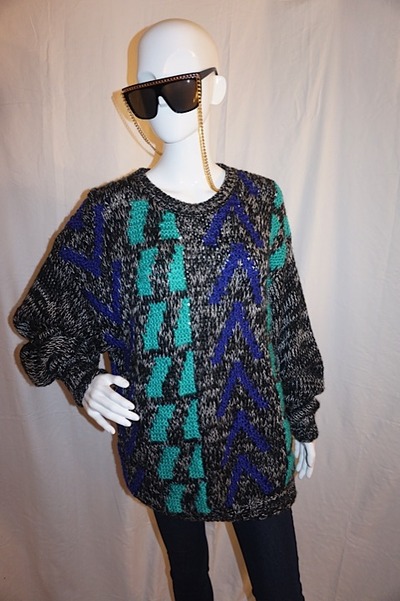 Vintage 1440 black/green/purple sweater, size 1x-2x