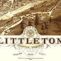 Littleton, NH in 1883 - Bird's Eye Map, Aerial map, Panorama map, Vintage map, Antique map, Reproduction, Giclée, Framable map, Fine Art - Thumbnail 1