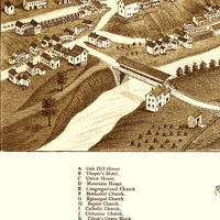 Littleton, NH in 1883 - Bird's Eye Map, Aerial map, Panorama map, Vintage map, Antique map, Reproduction, Giclée, Framable map, Fine Art - Thumbnail 2