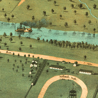 Iowa City, IA in 1868 - Bird's Eye View Map, Aerial map, Panorama, Vintage, Antique map, Reproduction, Giclée, Framable, Fine Art, Wall art - Thumbnail 2